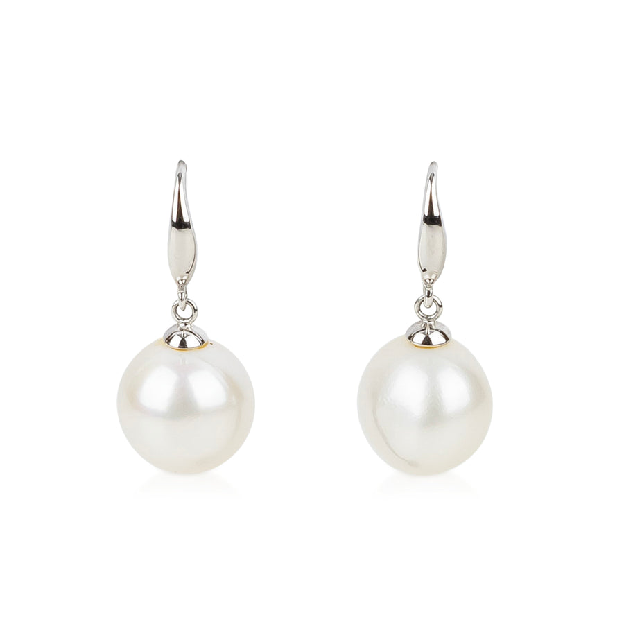 BIRKS 18K White Gold Freshwater Pearl Drop Earrings