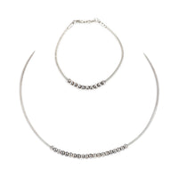 BIRKS Sterling Silver Wire Bead Bracelet & Necklace Set