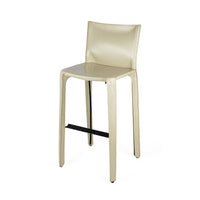 CASSINA Cab 410 Ivory Leather Stools - Set of 4