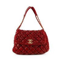 CHANEL Large Quilted Bubble Flap Bag - Bordeaux Lambskin