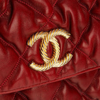 CHANEL Large Quilted Bubble Flap Bag - Bordeaux Lambskin