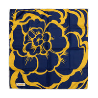 CHRISTIAN Silk Scarf - Blue, Yellow, & White