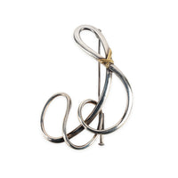 CHRISTOFLE 2-Tone Sterling Silver Ribbon Brooch