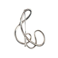 CHRISTOFLE 2-Tone Sterling Silver Ribbon Brooch