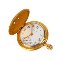ETERNA 14K Yellow Gold Diamond Double Hunter Pocket Watch