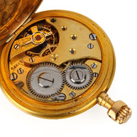 ETERNA 14K Yellow Gold Diamond Double Hunter Pocket Watch