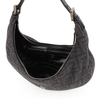 FENDI FF Wool Hobo Shoulder Bag - Grey