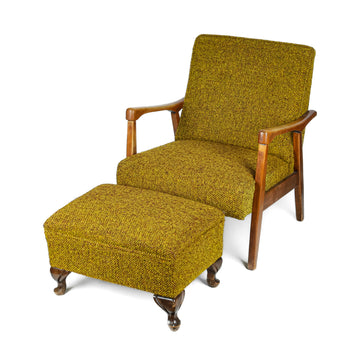 Vintage Maple Arm Chair w/Ottoman