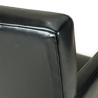 Black Leather Armchairs - Set of 2
