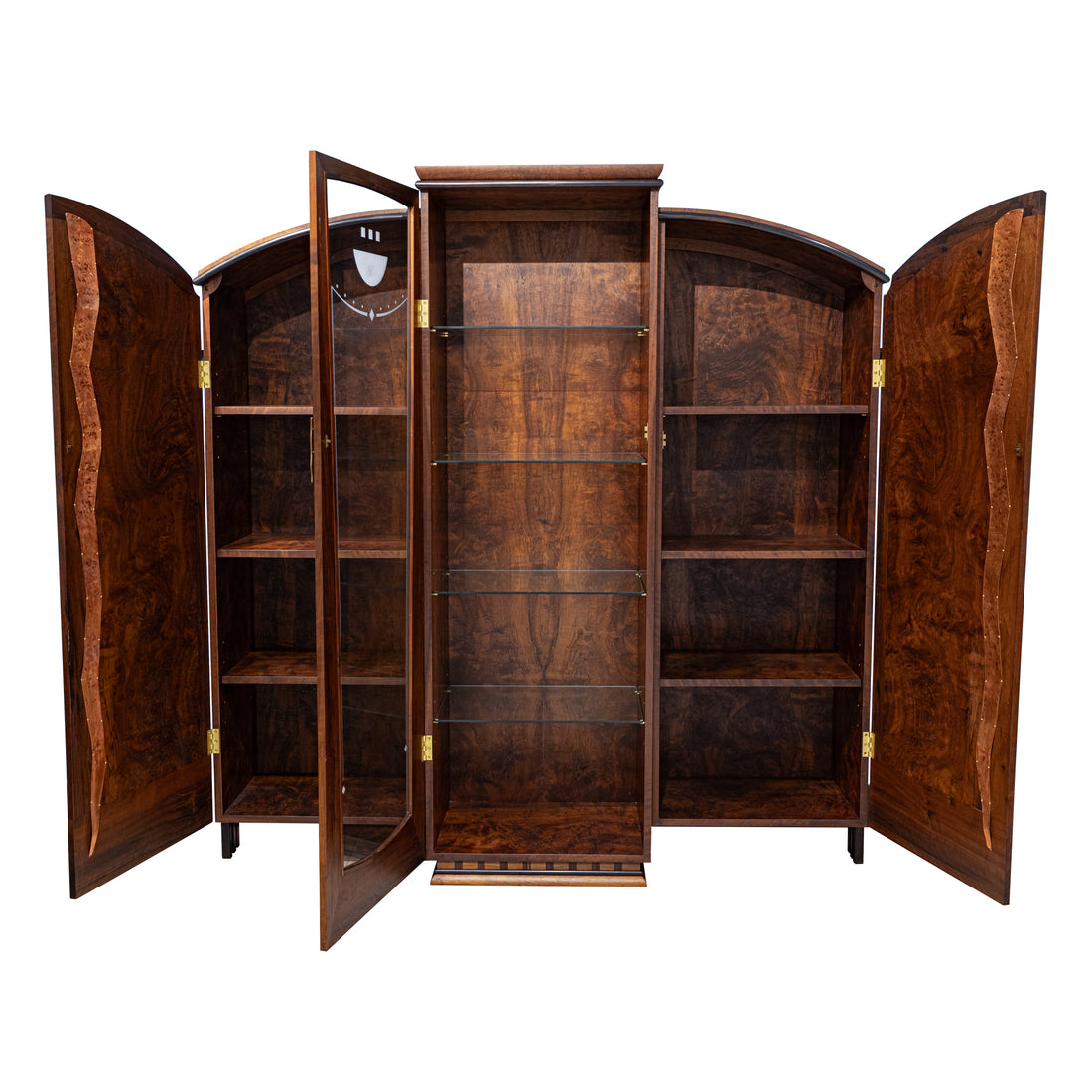 MICHAEL GRACE Walnut Cabinet w/Imbuya,Ebony & Copper Details