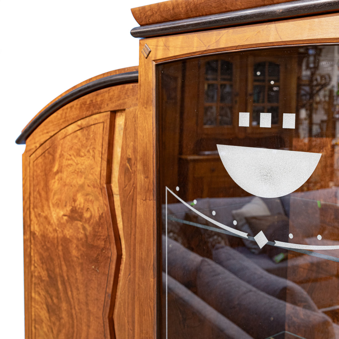 MICHAEL GRACE Walnut Cabinet w/Imbuya,Ebony & Copper Details