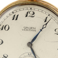 GRUEN 14K Yellow Gold Verithin Pocket Watch