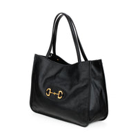 GUCCI Horsebit 1955 Tote - Black Leather