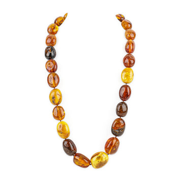 Graduated Large Mixed Amber Bead Necklace