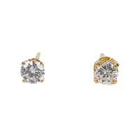 14K Yellow Gold Diamond Studs