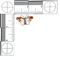 DAVID ANDERSEN Sterling Silver Enamel Butterfly Brooch - Orange & White