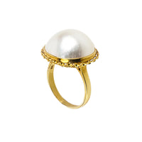 18K Yellow Gold Mabe Pearl Ring