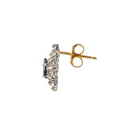 10K White Gold Pear-Shaped Sapphire & Diamond Cluster Stud Earrings