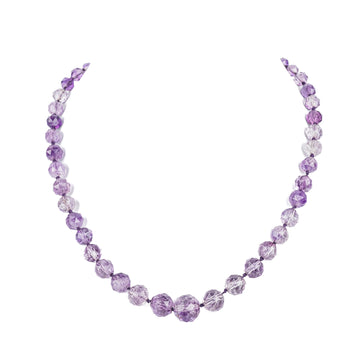 Graduated Faceted Amethyst Bead Necklace