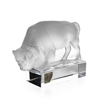 LALIQUE Bison on Stand 1196 Figurine