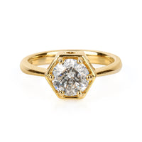 LINDA PENWARDEN 14K Yellow Gold Diamond Solitaire Ring