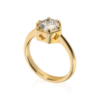 LINDA PENWARDEN 14K Yellow Gold Diamond Solitaire Ring
