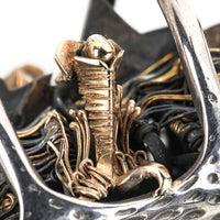 LOUIS TORTELL Sterling Silver, 14K Gold & Bronze Abstract Cuff Bracelet