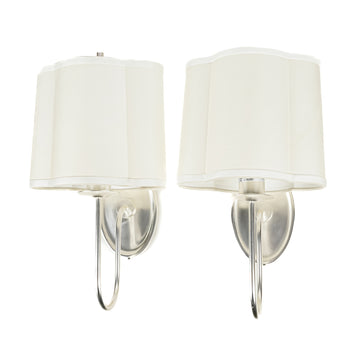 PAIR BARBARA BARRY Simple Scallop Wall Sconces