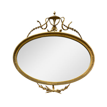 Vintage Neo Classical Gilt Oval Mirror