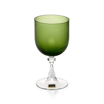NASON MORETTI MURANO Torse Green Wine Glasses - Set of 8