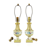 PORCELAINE DE PARIS Hand-Painted Floral Table Lamps - Set of 2