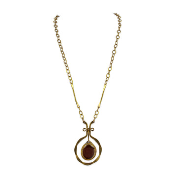 RAFAEL Large Brass Kinetic Necklace - Amber
