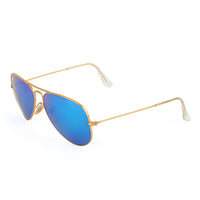 RAY-BAN RB3025 Aviator Large Metal Sunglasses - Gold & Blue