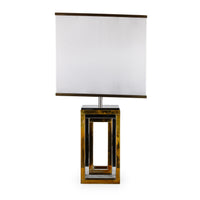 ROMEO REGA Brass & Chrome Square Table Lamp