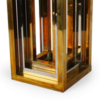 ROMEO REGA Brass & Chrome Square Table Lamp