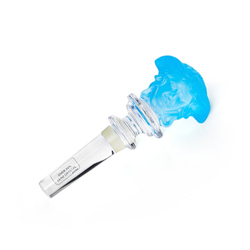 ROSENTHAL VERSACE Medusa Lumiere Bottle Stopper - Blue