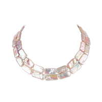 Rectangular Freshwater Pearl 2-Strand Necklace