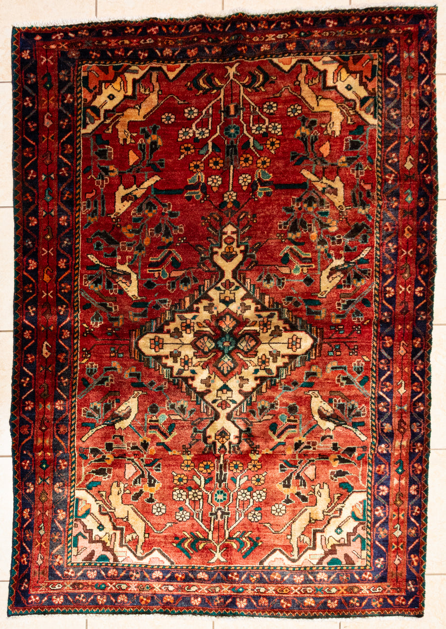 Hand Knotted Wool Ardabil Persian Rug             86"x58"