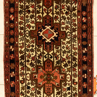 Hand-Knotted Wool Karajeh Runner 10'6" x 2'5"