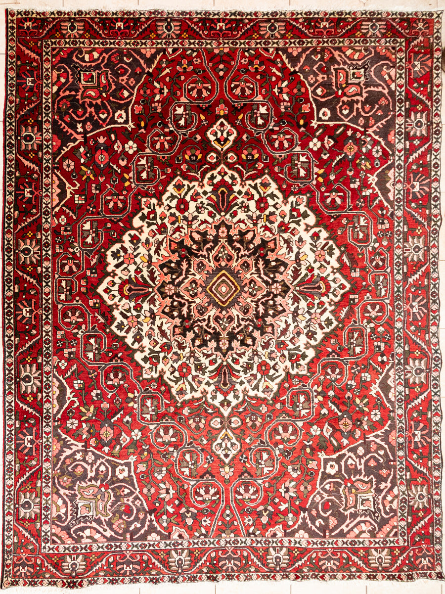 Hand Knotted Wool Bakhtiari Persian Rug 12'6" x 8'7"