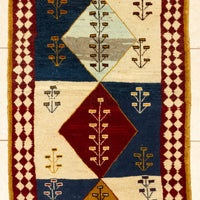 Hand-Knotted Wool Gabbeh Runner 6'9" x 2'7"