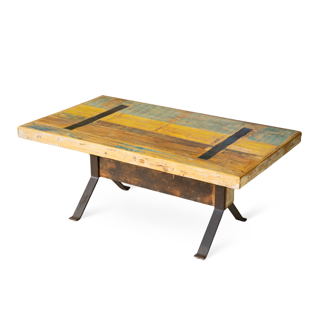 Rustic Wood & Steel Coffee Table