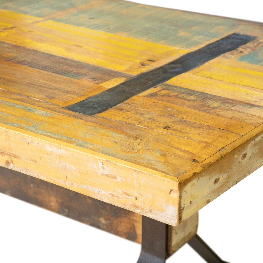 Rustic Wood & Steel Coffee Table