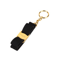SALVATORE FERRAGAMO Black & Gold Keyring