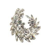 SHERMAN Brooch - Clear Rhinestone Spray