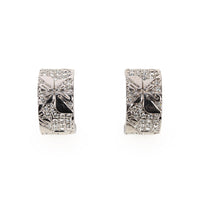 SWAROVSKI Silver Tone Open Hoop Earrings