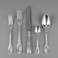 PUIFORCAT Lavalliere Silverplate Flatware 10 Place Settings Plus Extras
