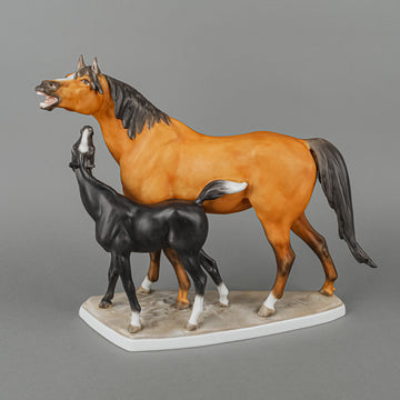 HEREND Figurine Pony With His Mother 5893