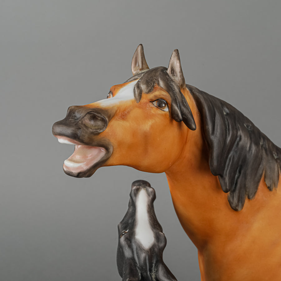 HEREND Figurine Pony With His Mother 5893