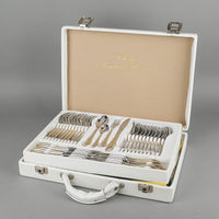PICARD & WIELPUETZ Novara Gold Stainless Steel Flatware 12 Place Settings Plus Extras